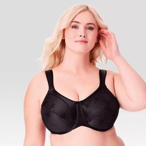 Bali Satin Tracings Underwire Minimizer Bra- Black-36D
